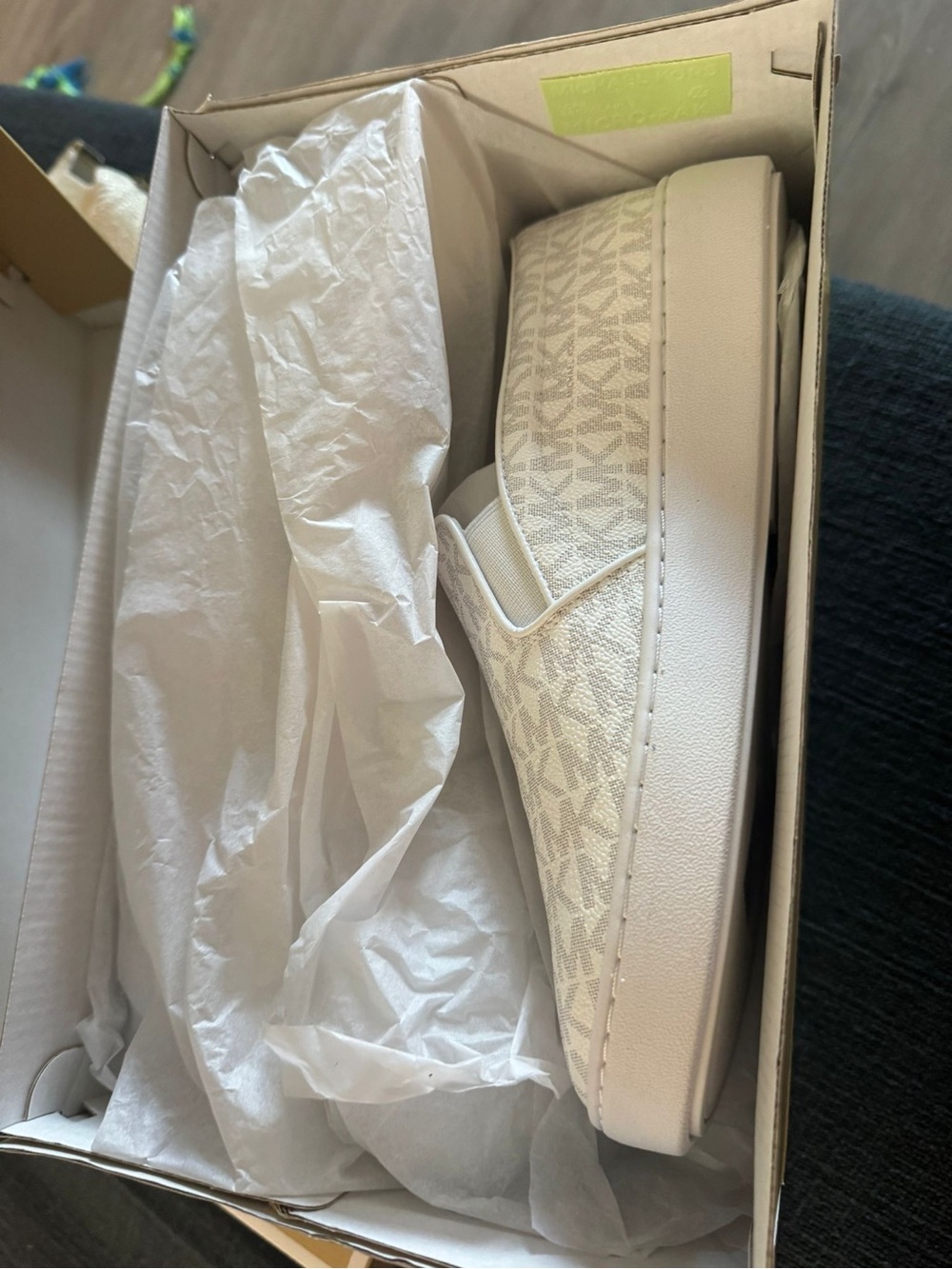 Michael Kors Gold and White Signature Shoe Box Set